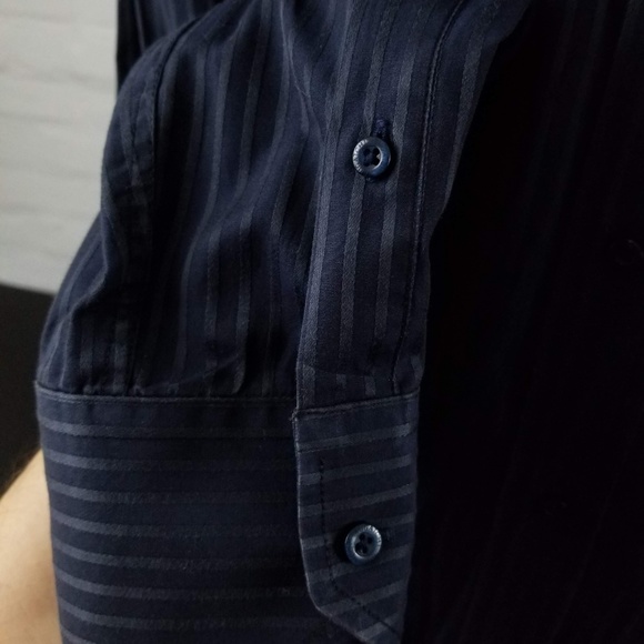 BUGATCHI UOMO Mens Blue Striped Cotton Size Medium - Picture 6 of 8